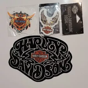 Harley Davidson Patch and Decal Lot, Rare Patch 6.5", 3 decals, 2003 NEW - Picture 1 of 7