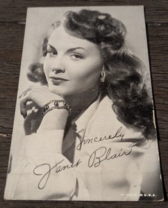 Vintage Janet Blair Actress 1950's-1960's Era Penny Arcade Trading Card