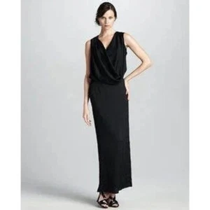 Diane Von Furstenberg Silk Cowl  V Neck Sleeveless Zooann Dress Black 4 - Picture 1 of 7