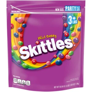 SKITTLES Wild Berry Fruity Candy Party Size Pouch 50 Ounce - Picture 1 of 12