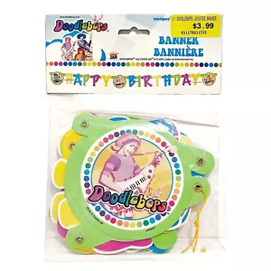 Vintage Doodlebops Happy Birthday Banner Kids Music Rainbow Cookie Jar Party Fun - Picture 1 of 9
