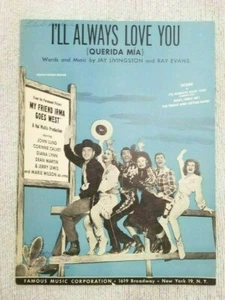  Dean Martin, Jerry Lewis - I'll Always Love You (Querida Mia) - SHEET MUSIC - Picture 1 of 4
