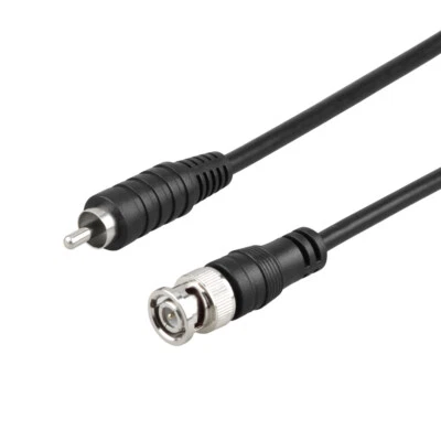 BNC Male to RCA Male Plug CCTV Surveillance Security Camera Video Cable Cord 1M - Image 1 of 4