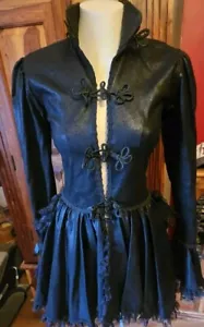 PHAZE Steampunk Bustle Jacket Victorian Style Black Jacket Size 10 - Picture 1 of 18