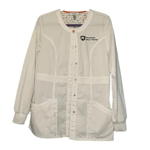 Code Happy Penn State Lab Jacket White Round Neck Warm Up Long Sleeve M - Picture 1 of 7
