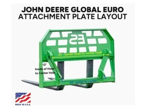 48" John Deere Global Euro Attach Pallet Forks 6600lb 2994kg MADE IN USA WE SHIP - Picture 1 of 9