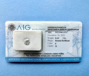 DIAMANTE Rotondo Certificato - Nessuna Fluorescenza - 0,63 Ct - E - SI1 - - Foto 1 di 6