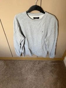 Mens All Saint Raven Sweatshirt Heather Grey Size M - Picture 1 of 4