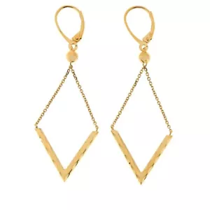Pendientes colgantes HSN Dieci de oro amarillo de 10 quilates en forma de diamante. 2-1/2" - Imagen 1 de 4