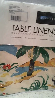 DAKOTAH FIESTA TABLECLOTH  54 x 54" square NEW Multi color COTTON  lowered Price - Image 1 of 4