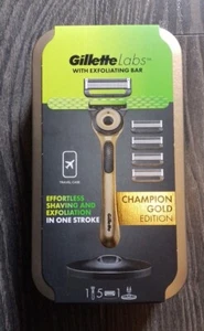 Gillette labs with exfoliating bar Champion Gold Edition Travel Tin 5 Blades