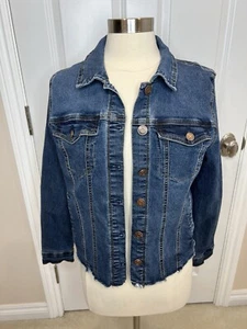 Angels forever young size Large Medium Wash Denim Blue Jean short cropped jacket - Picture 1 of 11