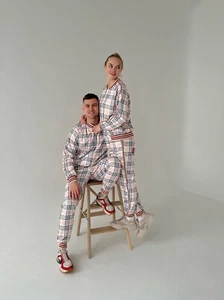 Matching Couple Tartan Tracksuit Set | Couple Tracksuit Set | S, M, L, XL, XXL - Picture 1 of 8