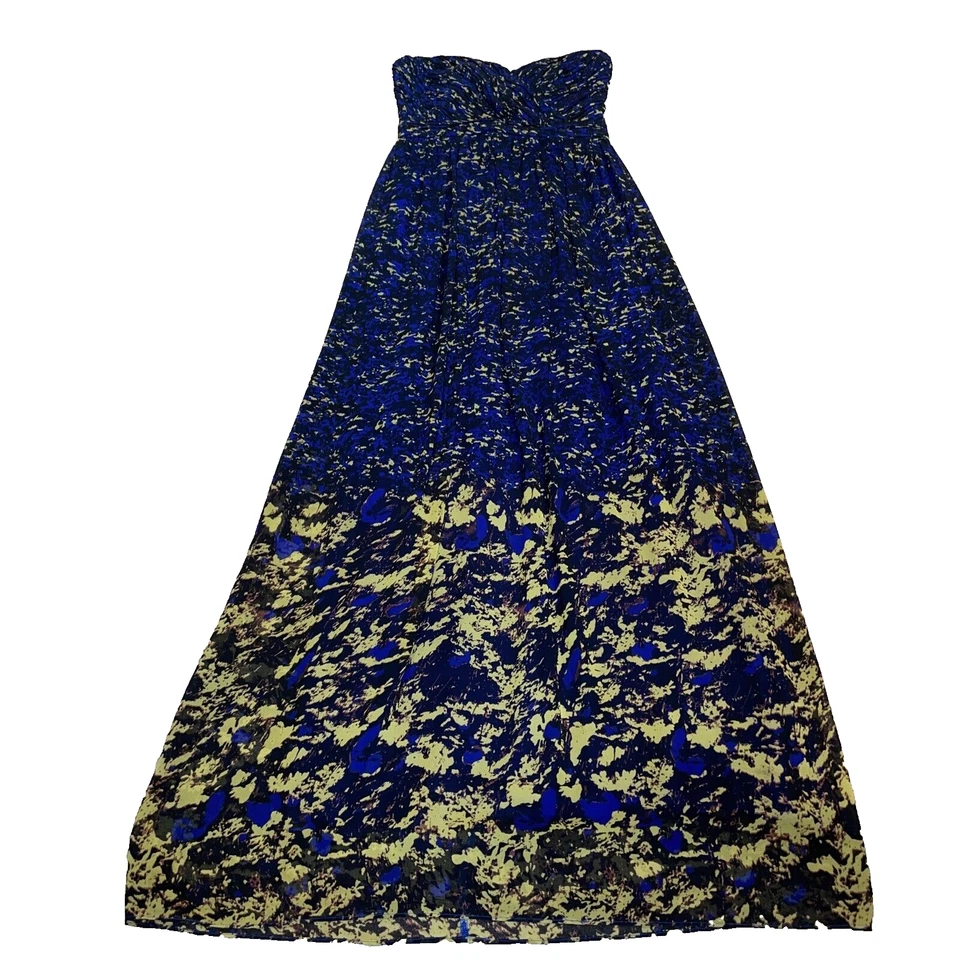 Minuet Empire Waist Maxi Dress Women's S Pleated Bodice Navy Romantic Whimsigoth - Image 1 of 4