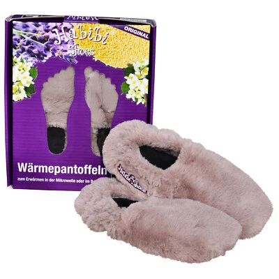 HABIBI PLUSH Habibi Wärmeschuhe grau Größe M (EU 37-40) für Mikrowelle und Backofen
