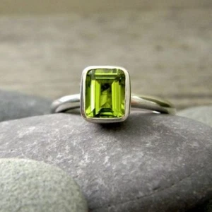 Peridot Gemstone 925 Sterling Silver Ring Black Friday Jewelry All Size MP-1159 - Picture 1 of 9