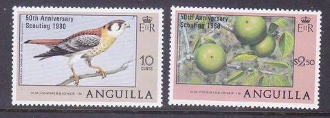 Anguilla 387-88 MNH 1980 50th Anniversary of Scouting Overprinted Set Cover