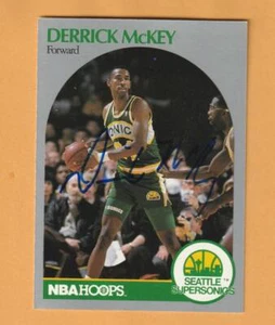 Derrick McKey Seattle Supersonics AUTO Signed 1990-91 Hoops Alabama Tide 4J - Picture 1 of 1