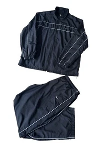 Vintage Nike Tracksuit Jacket XL And SweatPants 2XL Black Full Zip Adults 5 - Picture 1 of 21