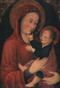 Die Jungfrau und das Kind von Jacopo Bellini, religiöses Kunstwerk Gemälde -- Postkarte - Bild 1 von 2