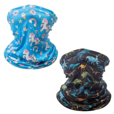 2 Pcs Kids Bandana neck Gaiter tube Headwear Boys & Girls Mask washable Reusable - Image 1 of 3