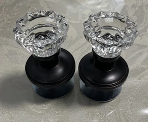 2 Pack Crystal Individual Dummy Door Knob, Single Sided Classic Rosette Faceted - Picture 1 of 4