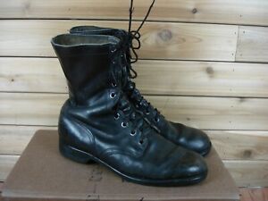 VTG Genesco Black Leather Army Combat Boots Men's Size 11.5R CIC