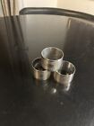 Silver Coloured Napkin Rings 3 No Markings Quality Items .9