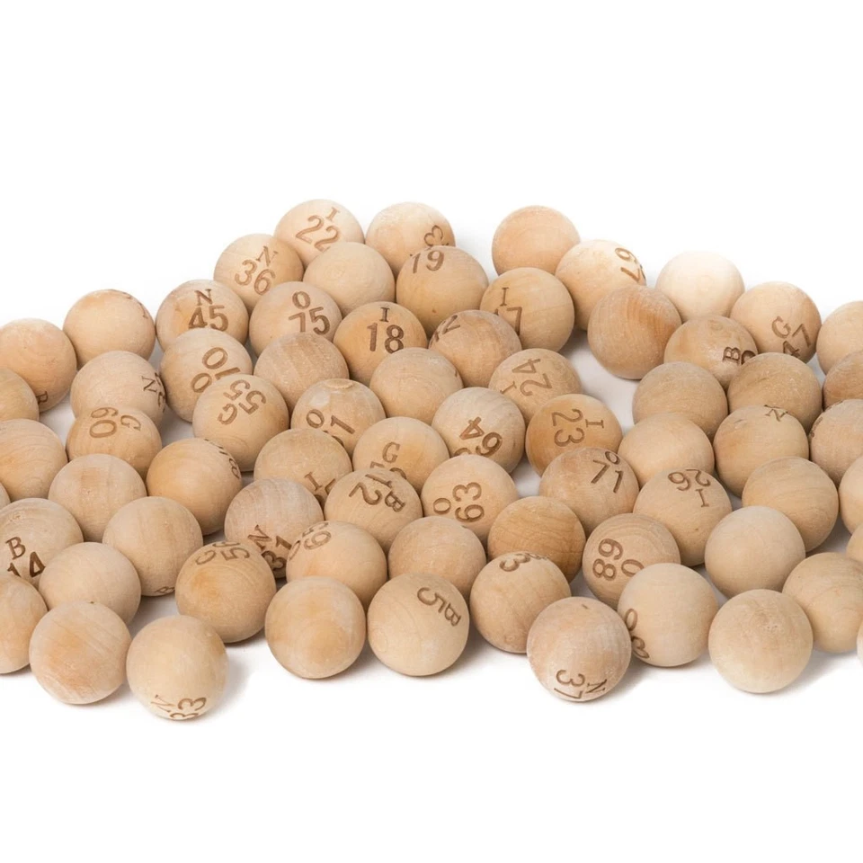 Wooden Bingo Balls (Set of 75) 7/8 inch - Image 1 of 1