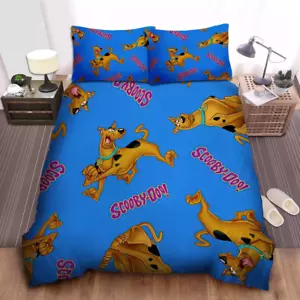 Cute Scooby-Doo Great Dane Dog Scooby-Doo Cartoon 3D Quilt Bedding Set US SIZE - Picture 1 of 3