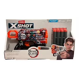 Zuru: X-Shot Skins Menace Blaster - Demon Slayer - New/Sealed/Anime/8 Darts π - Picture 1 of 6