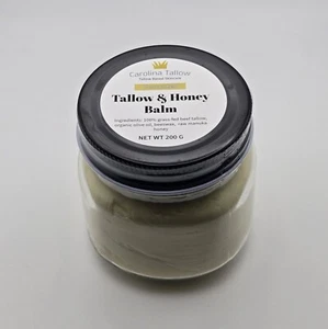 Unscented- Tallow and Honey Balm (100% grass-fed), 8oz Jar (200g) - Picture 1 of 2