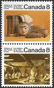 🍁Canada   #571a Pair   "PACIFIC COAST INDIANS"    Brand New  1974 Original Gum - Picture 1 of 2