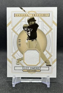 2021 National Treasures ELOY JIMENEZ Sepia Game Used Jersey RELIC /99 White Sox - Picture 1 of 3