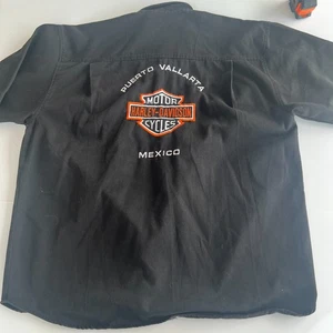 Vintage Harley Davidson Puerto Vallarta Mexico Button Up Made in Mexico - Bild 1 von 6