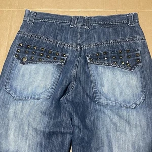 Vintage Southpole Jeans Mens 38x33 Blue Faded Wide Baggy Denim Y2K 5074 Studs - Picture 1 of 10