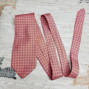 Brooks Brothers Silk Orange Blue Geometric Tie - Picture 1 of 8