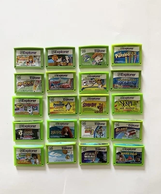 Lot 20 Leap Frog Explorer LeapPad Cartridge Games Star Wars Scooby UP Cars Pixar - Image 1 of 4