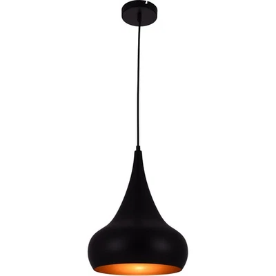 Living District LDPD2047 Circa 1 Light 12 inch Black Pendant Ceiling Light - Image 1 of 2