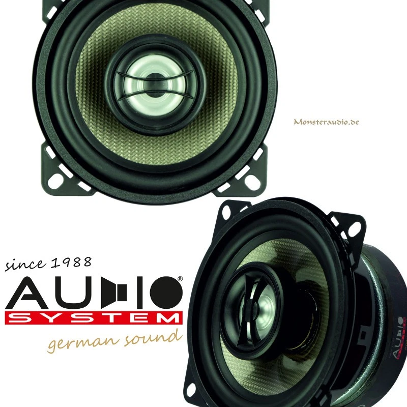 Audio System Carbon 100 CO 10cm Koax Auto Lautsprecher Set Boxen 180 Watt - Bild 1 von 1