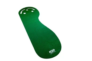 IZZO Golf 3' x 9' 3-Hole Putting Mat Green Kidney Shaped - Picture 1 of 3