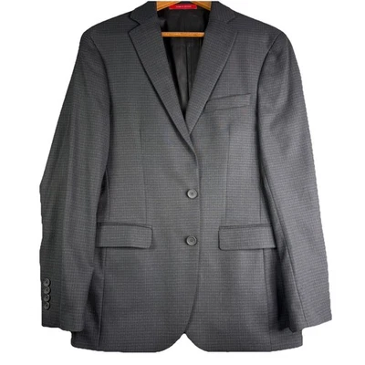Abrigo deportivo Kenneth Cole Awareness ajuste extremo para hombre 38R negro rejilla Blazer Foto 1 de 4