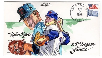 Baseball 27th Season Nolan Ryan Texas Rangers 1993 Hand Painted Wild Horse - Image 1 of 2