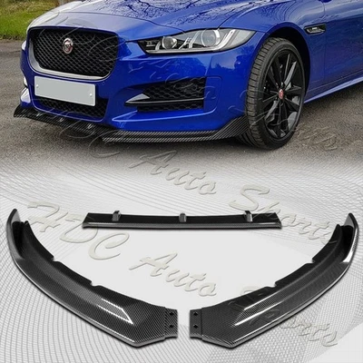 Para 2016-2019 Jaguar XE STP-Style Carbon Look Front Bumper Lip Splitter Spoiler - Imagem 1 de 4