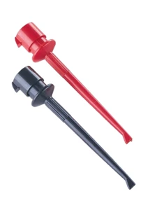 2er Set Prüfclips rot schwarz Federhaken - Bild 1 von 2