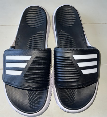 SANDALI ADIDAS ALPHA BOUNCE 2.0 SLIDES ULTRA COMFORT DA UOMO BIANCO NERO TAGLIA 10