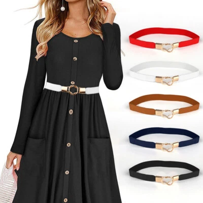 Cintura donna retrò elastica fibbia vita corsetto elastico largo cinch - Immagine 1 di 4