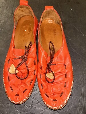 Spring Step Badriya Flats Shoes Orange Leather Moccasins EU 39 US 8.5 - Image 1 of 4
