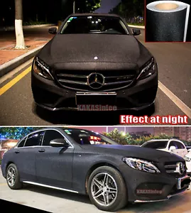 Air Release Black Entire Car Wrap Matte Glitter Diamond Sparkle Vinyl Sticker AX - Picture 1 of 7
