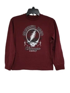 New Grateful Dead '91 Chicago Basketball Kids Size Medium Maroon L/S Tee - Picture 1 of 3